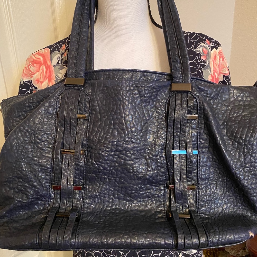 LIKE NEW NAVY BIG BUDDHA SHOULDER BAG